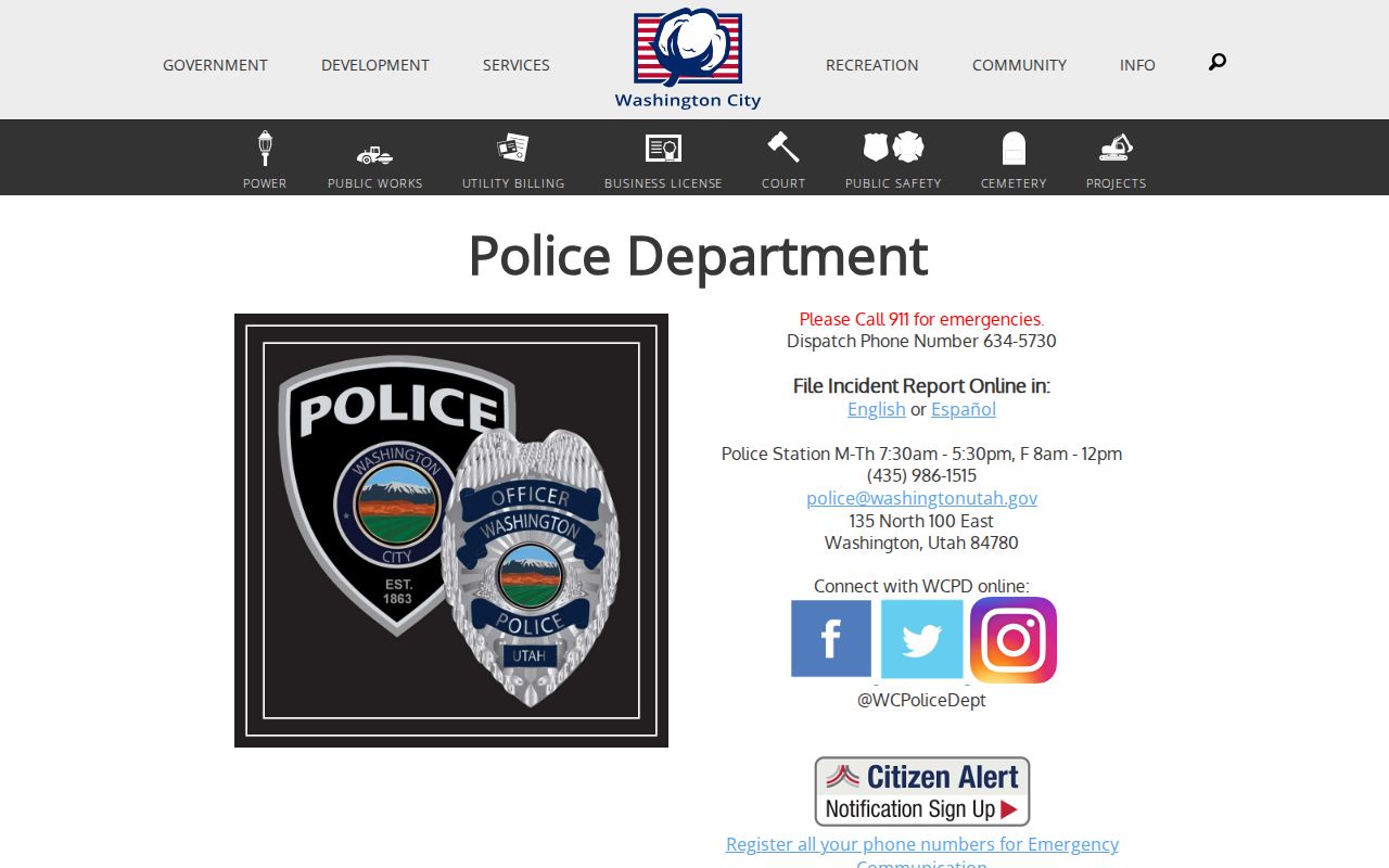 Washington criminal records Police Department source