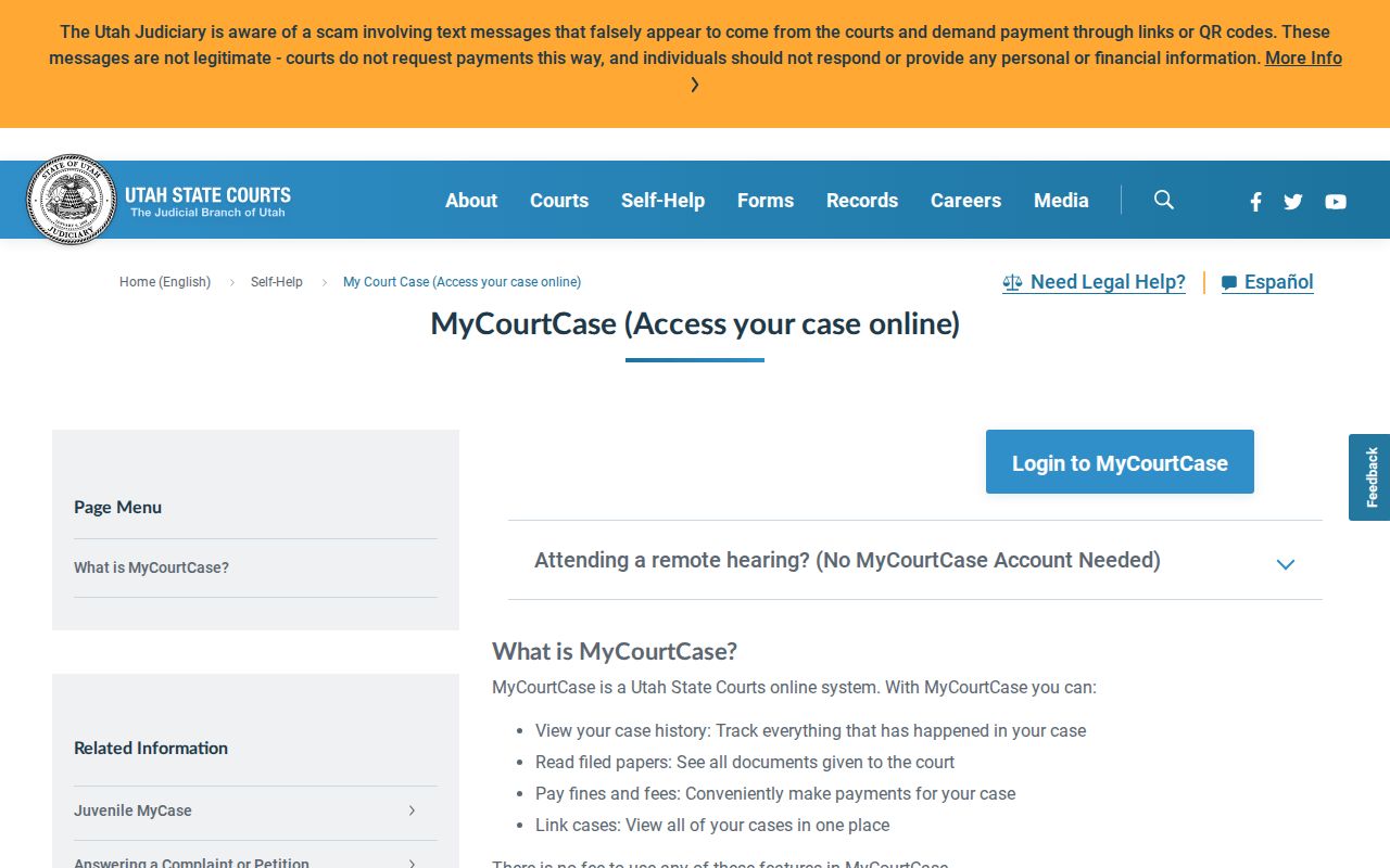 Washington County criminal court cases MyCase party access