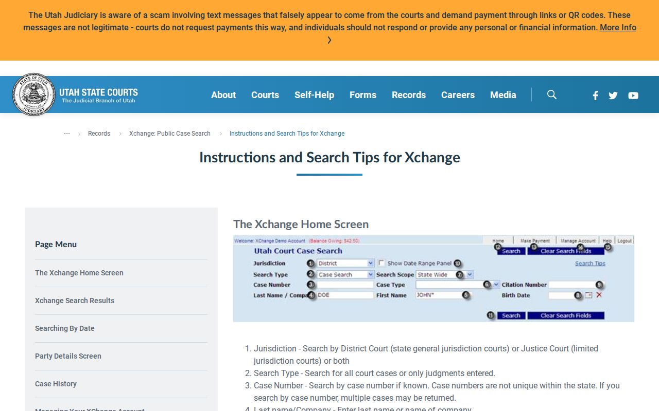 Washington County criminal court cases Xchange field help
