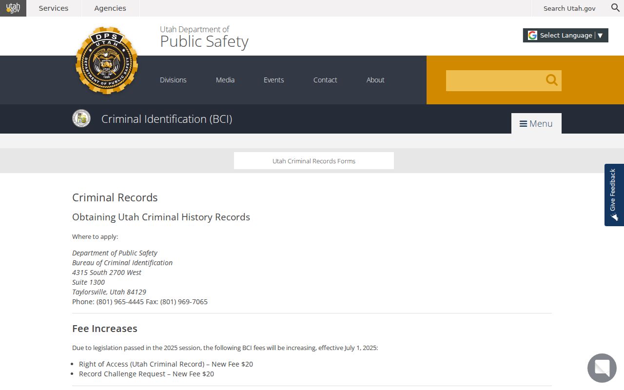 Washington County criminal record BCI self access