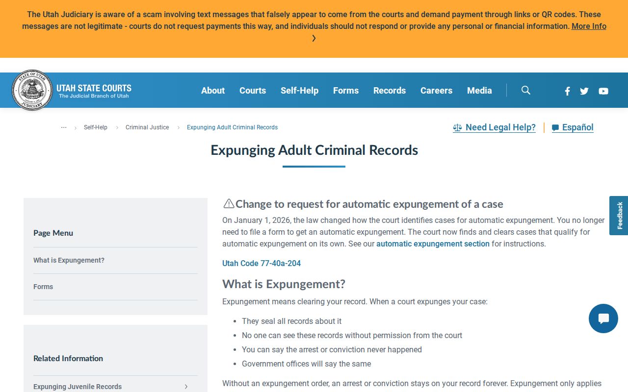 Washington County criminal record expungement guidance