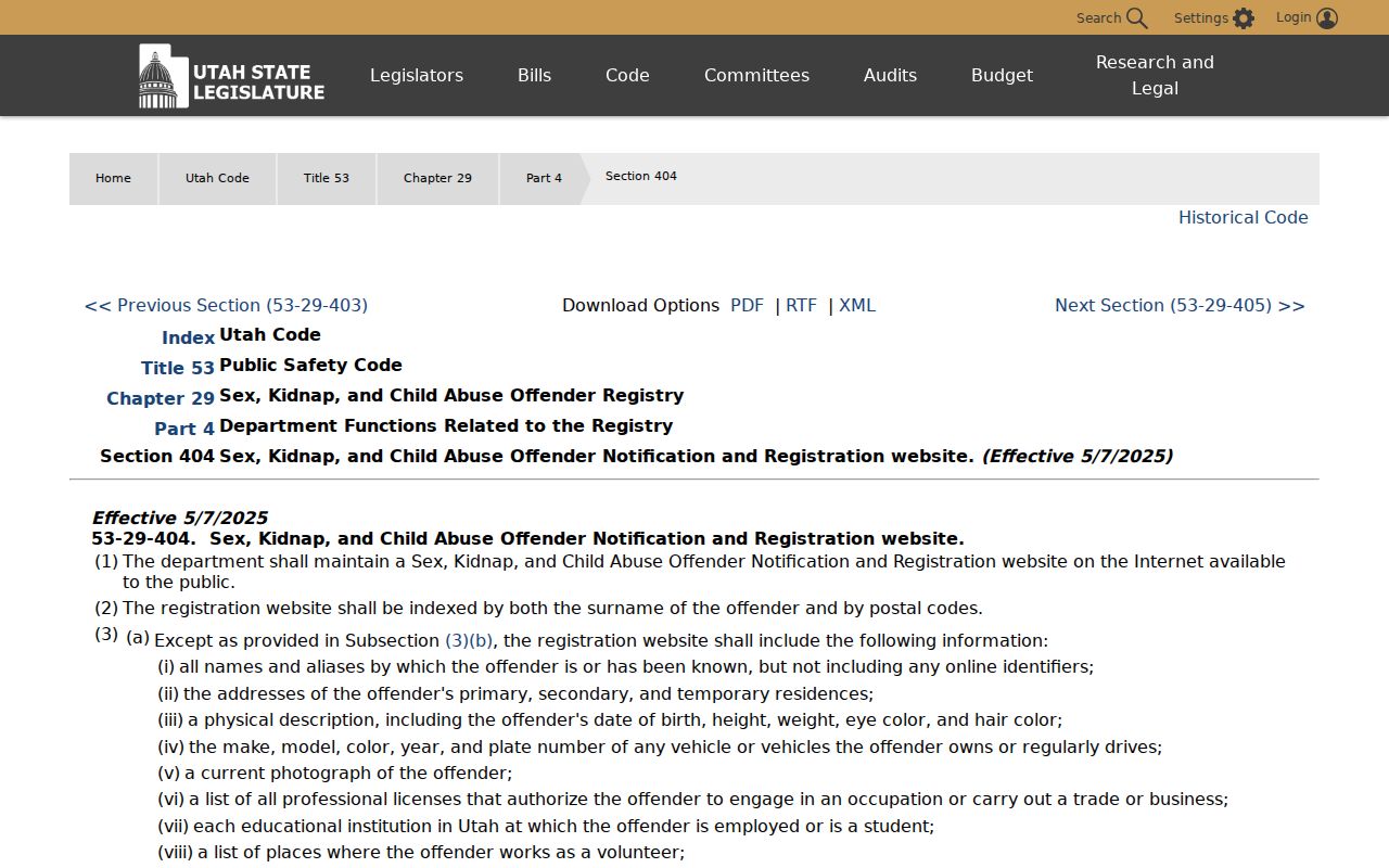 Washington County sex offender search public website statute