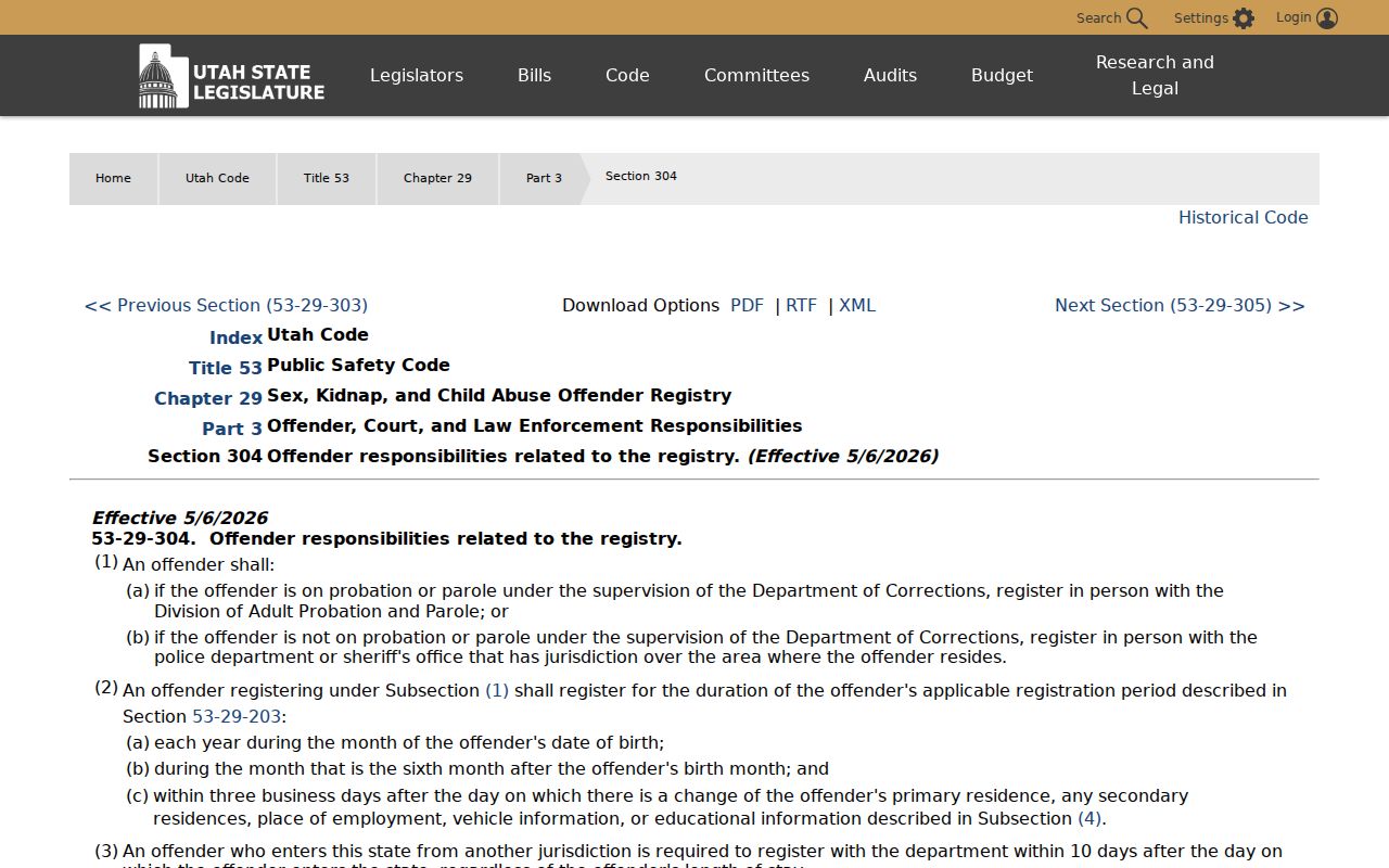 Washington County sex offender registration jurisdiction requirements